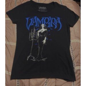 Unique Vampira Blue Font  T-shirt by Fright Rags Like New. Size XS
